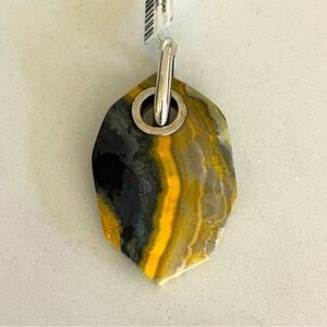 Unisex One of A Kind Eclipse Yellow & Grey Jasper Pendant